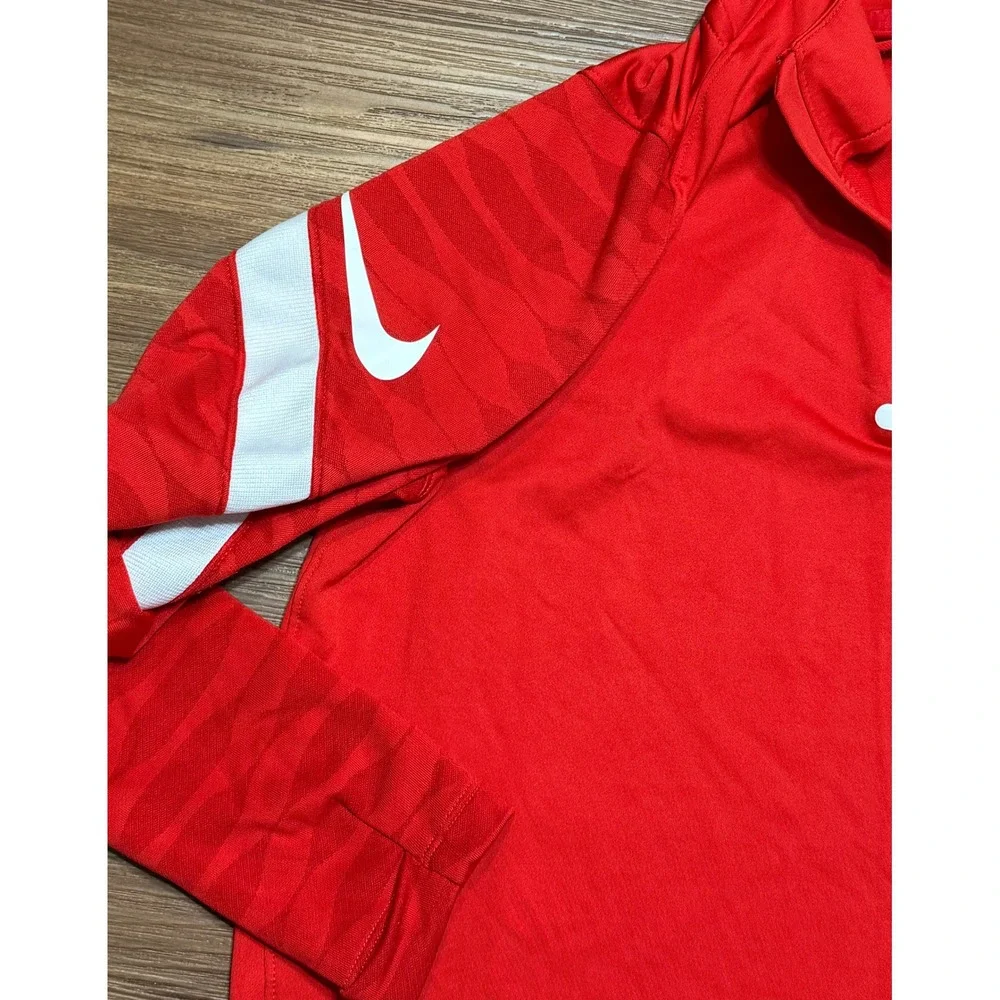 Nike Dri-FIT Strike 21 Soccer Drill Top Red Quarter Zip Training Pullover Sz M